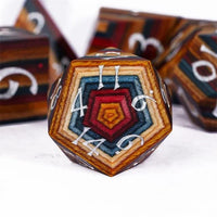 Thumbnail for Layered Rainbow Wood - 7pcs RPG Dice Set