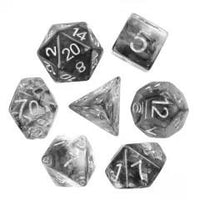 Thumbnail for Black Swirl in Clear Resin - 7pcs RPG Full Dice Set