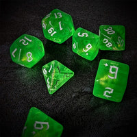 Thumbnail for Glitter in Green Acrylic - 7pcs RPG Full Dice Set Scatter