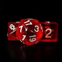 Thumbnail for Clear Red Acrylic - 7pcs RPG Full Dice Set