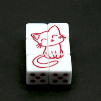 Thumbnail for Cat on White Resin - 6pcs D6 RPG Dice Set