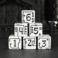 Thumbnail for 6pcs D6 16mm Dice Acrylic Circuit Black Font White