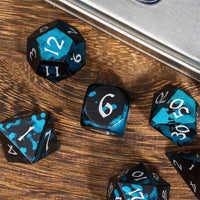 Thumbnail for 7pcs RPG Dice Set - Blue & Black Anodized Aluminium