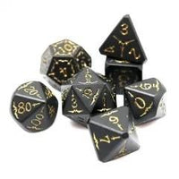 Thumbnail for Gold Sword in Black Metal - 7pcs RPG Dice Set