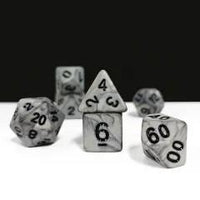 Thumbnail for 7pcs Dice Acrylic Washed Black Font Grey