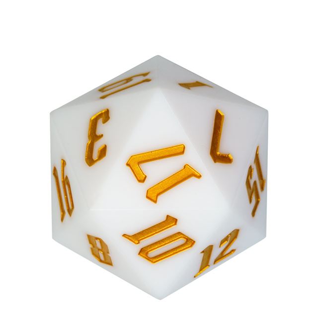 White Sharp Acrylic - D20 RPG Dice