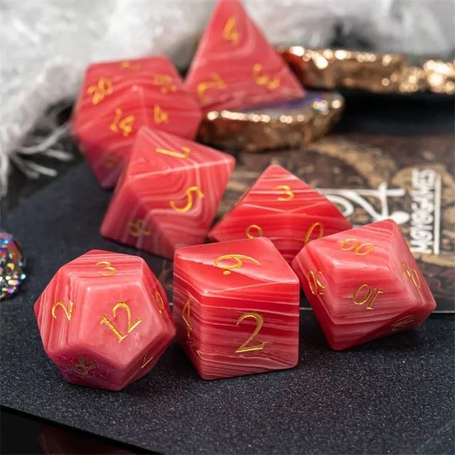 Goldstone Gemstone - 7pcs RPG Dice Set