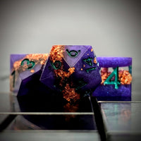Thumbnail for Copper Band in Purple Filled Sharp Resin - 7pcs RPG Dice Set