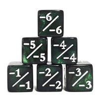 Thumbnail for 6pcs D6 16mm Dice Acrylic Counter White Font Black Green