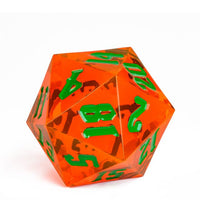 Thumbnail for Orange & Clear Sharp Acrylic - D20 RPG Dice