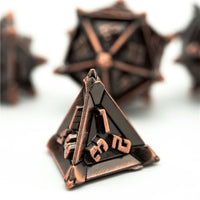 Thumbnail for 7pcs RPG Dice Set - Spiky Copper Metal