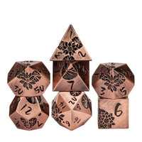 Thumbnail for Lotus Flower in Copper Metal - 7pcs RPG Dice Set