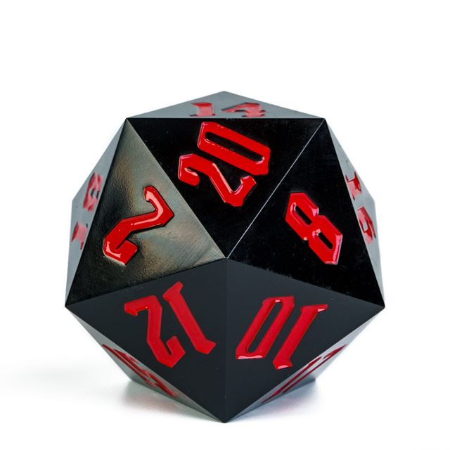 Black Sharp Acrylic - D20 RPG Dice