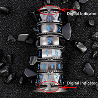 Thumbnail for Dice Metal Spinner Column Blue Font Silver