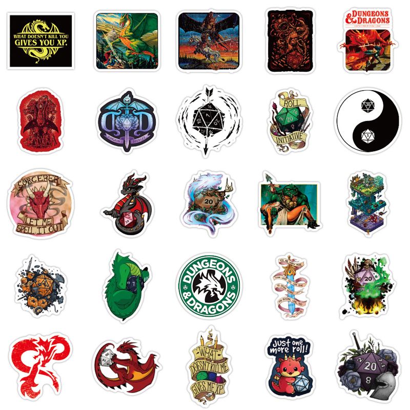 50pcs DND Memes Stickers - Novelty