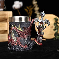 Thumbnail for Red & Silver Dragon Sword Mug - Novelty