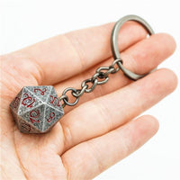 Thumbnail for Worn Silver Metal - D20 Keyring