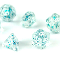 Thumbnail for Glitter in Clear & Blue Acrylic - 7pcs RPG Mini Dice Set