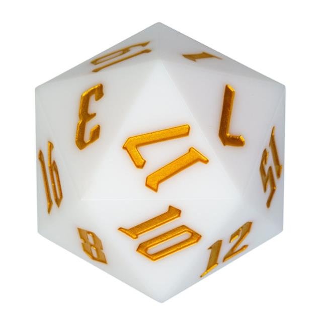 White Sharp Acrylic with Box - D20 RPG Dice