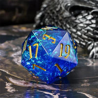 Thumbnail for Candy in Blue with White Foil Sharp Resin - D20 RPG Dice