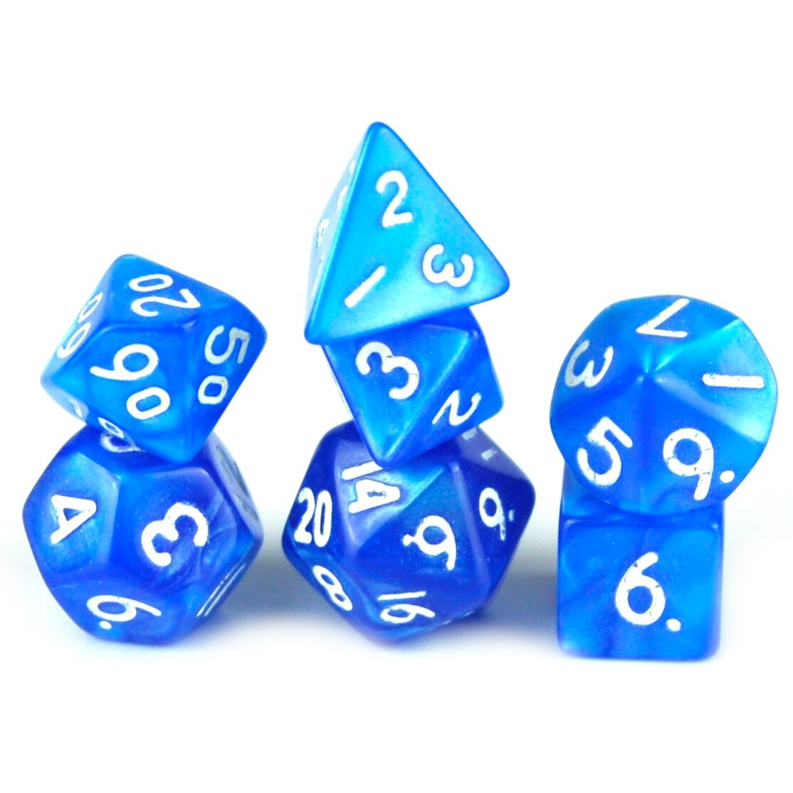 Silk Blue Acrylic - 7pcs RPG Mini Dice Set