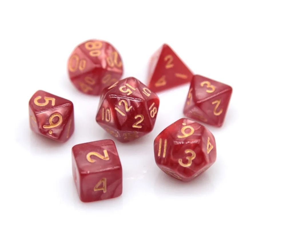 Silk Red Acrylic - 7pcs RPG Mini Dice Set