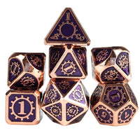 Thumbnail for Gear in Purple Enamel Copper Metal - 7pcs RPG Dice Set