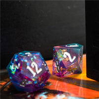 Thumbnail for Candy in Pink & Blue Sharp Resin - 7pcs RPG Dice Set