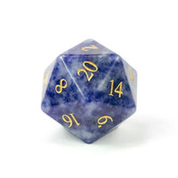 Thumbnail for Blue Dalamatian Jasper Gemstone - 7pcs RPG Dice Set