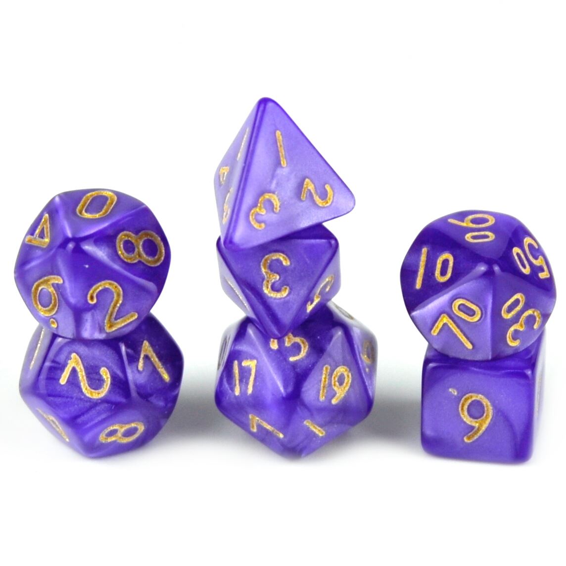 Silk Purple Acrylic - 7pcs RPG Mini Dice Set