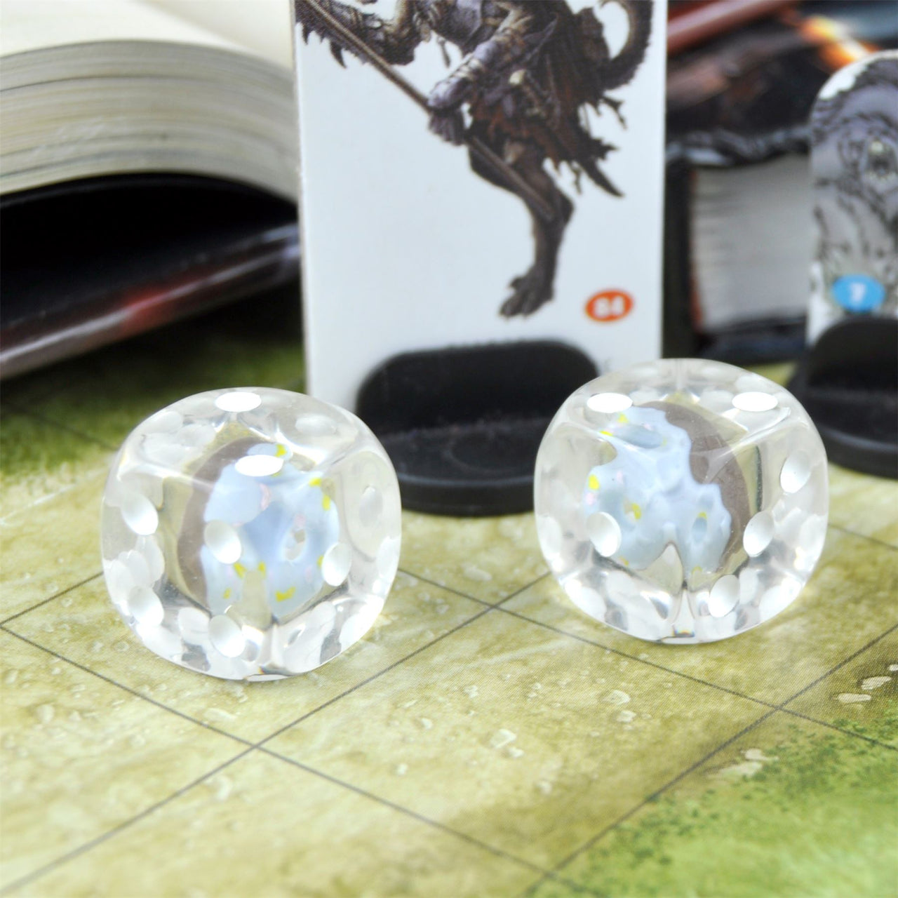 Blue Donut in Clear Resin - 6pcs D6 RPG Dice Set