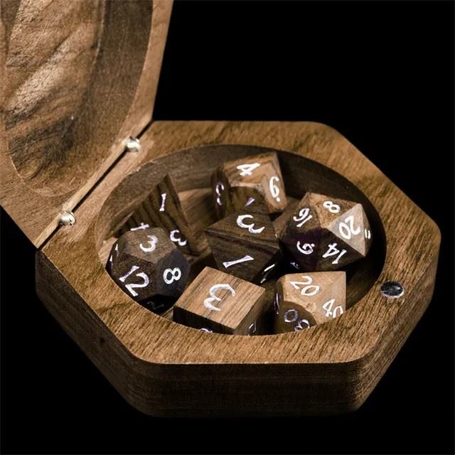 Plain Sapele Wood -  Hinged Dice Storage