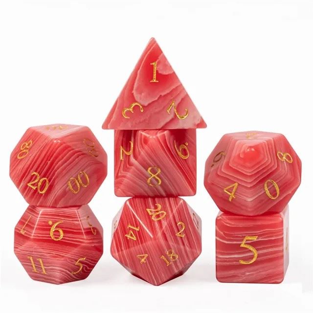 Goldstone Gemstone - 7pcs RPG Dice Set