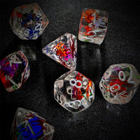 Thumbnail for Spiders in Clear Resin - 7pcs RPG Full Dice Set