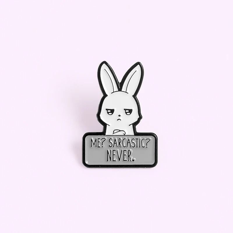 White MSN Rabbit Pin - Novelty