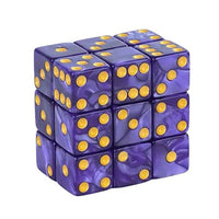 Thumbnail for 30pcs D6 16mm Dice Acrylic Blend Pips Square Gold Font Purple
