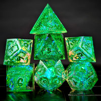 Thumbnail for Mythology on Clear with Candy Sharp Resin - 7pcs RPG Dice Set