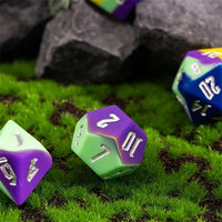 Thumbnail for Green & Blue Layered Silicone - 7pcs RPG Full Dice Set