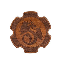 Thumbnail for Dragon on Sapele Wood with 7 Slots -  Magnetic Cog Dice Storage