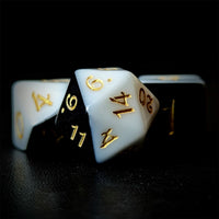 Thumbnail for Blend of Black & White Acrylic - 7pcs RPG Full Dice Set Close