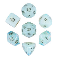 Thumbnail for 7pcs Dice Gem Stone Opalite Facet Black Font White
