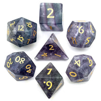 Thumbnail for 7pcs Dice Gem Stone Fluorite Purple