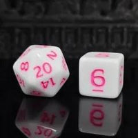 Thumbnail for 7pcs Dice Acrylic Blend Pink Font Solid White