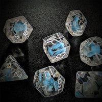 Thumbnail for Blue Bird in Clear Resin - 7pcs RPG Full Dice Set