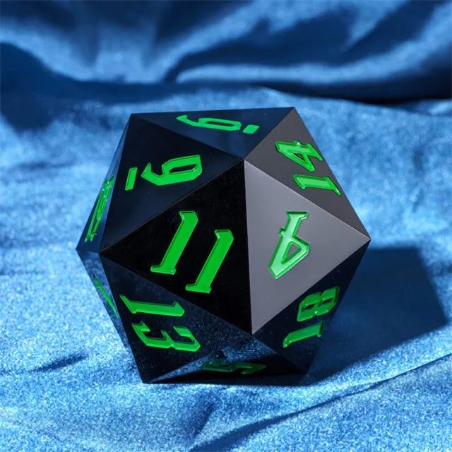 Black Sharp Acrylic- D20 RPG Dice