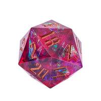 Thumbnail for Candy in Black & Pink with White Foil Sharp Resin - D20 RPG Dice