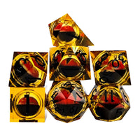 Thumbnail for 7pcs Dice Sharp Filled Liquid Lizard Eye Black Font Orange