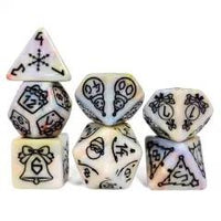 Thumbnail for 7pcs Dice Acrylic Pattern Christmas Black Font Multi White