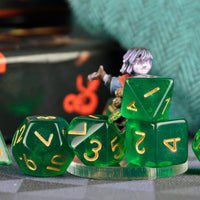 Thumbnail for Green & Clear Acrylic - 7pcs RPG Mini Dice Set