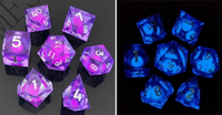 Thumbnail for 7pcs Dice Sharp Filled Liquid Glow White Font Purple